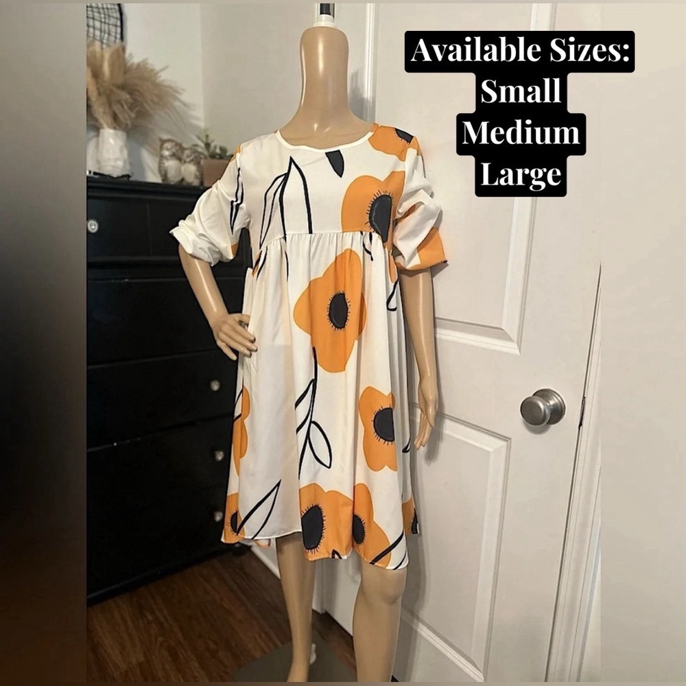 NIP- BoHo Empire Waist Floral Midi Dress